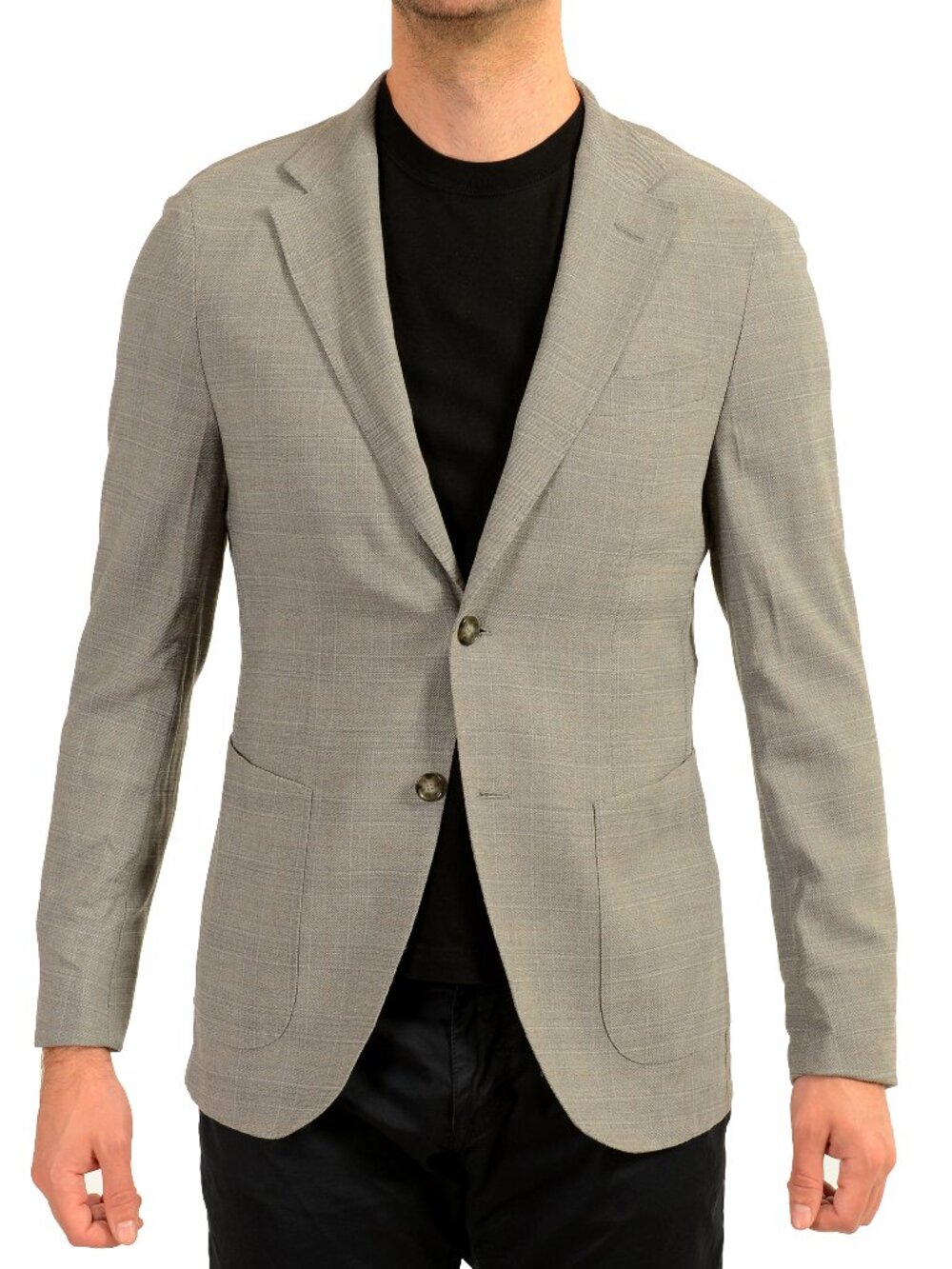 Hugo Boss Men's "L-Heston-LP-241" Slim Fit Plaid Wool Silk Blazer US 38R IT 48R